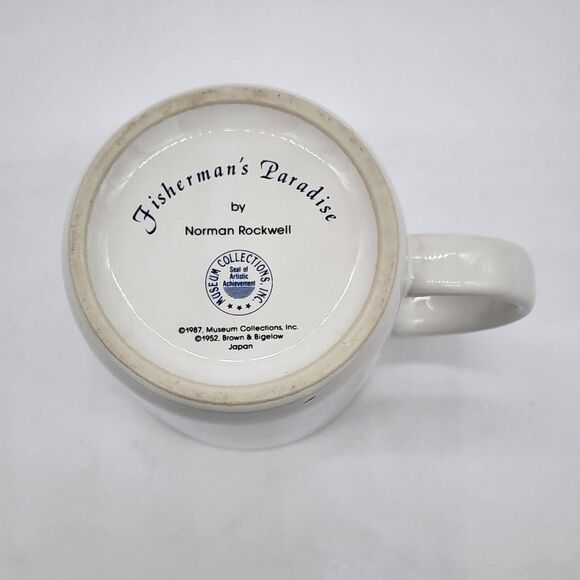 1987 Museum Collections, INC. Fisherman's Paradise by Norman Rockwell Mug - Picture 4 of 4